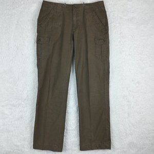 Cabela's Womens‎ Pants Cargo Relaxed Brown Mid Rise Flap Pockets 6